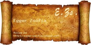 Egger Zsófia névjegykártya